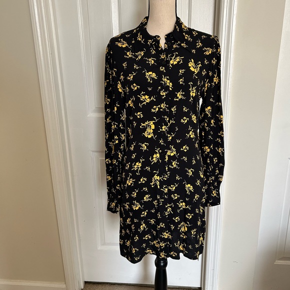 GANNI Printed Crepe Long Sleeve Shirtdress - Picture 4 of 16